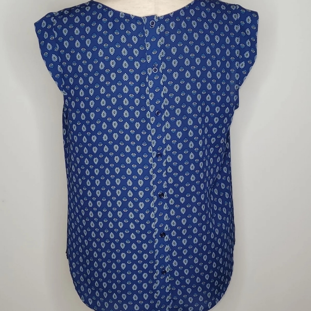 Twine & String Blue Print Top Large - image 7